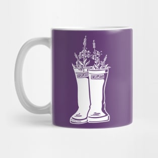 Fireweed White Lineart Rain Boots Mug